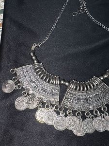 Bohemian Oxidized Silver Necklace