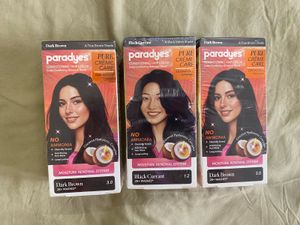 2 Dark Brown and 1 Black Currant paradyes