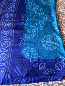 Pure gaji silk bandhini saree