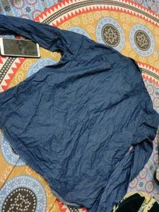 branded Denim Long Sleeve Shirt