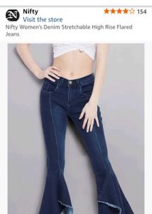 Ruffle Hem Flare Jeans