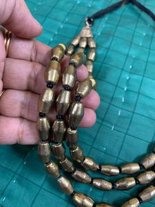 Brass 3 layered dholki mala