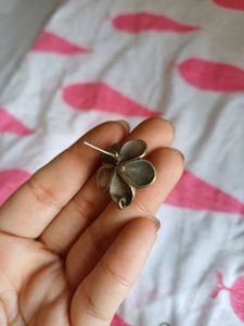 Brass Unique Flower Design Statement earring