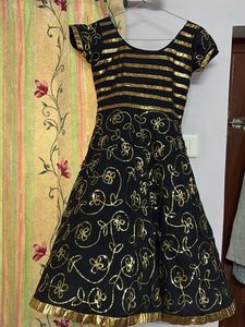 Black & Gold Ethnicsuit with dupatta
