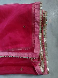 Vibrant Pink Dupatta with Sequins