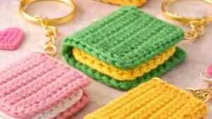 Crochet Mini Book Keychain