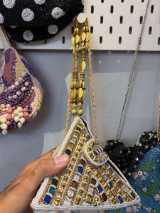 Embellished Pyramid Clutch Bag