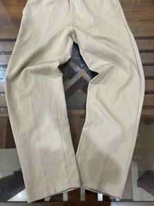 Women's Beige Wide-Leg Pants