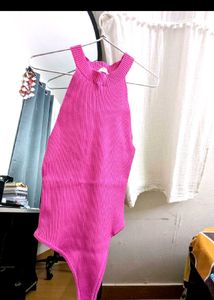 Pink Bodysuit Ribbed