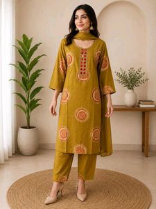 Stylish Mustard Kurta Set with Dupatta