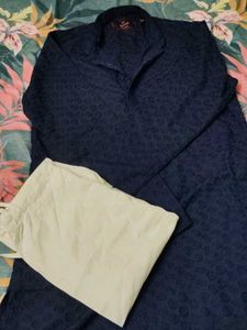 Men's Navy Blue Kurta