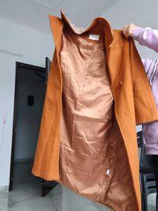 Orange Wool Blend Overcoat