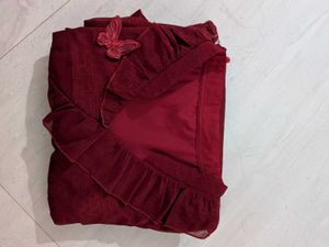 Burgundy Ruffled Dress