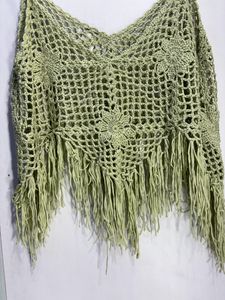 Crochet Green See Through Beach Wear