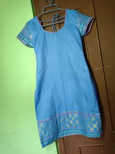 Beautiful Sky Blue Kurta With Churidar And Dupatta
