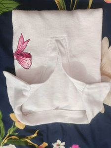 Cute White Polo Shirt with Pink Bow