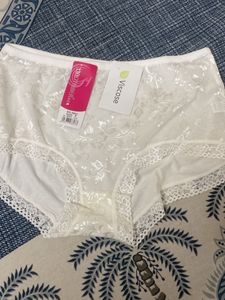 Elegant White Lace Trimmed Briefs