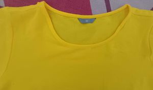Bright Yellow Ruffled Sleeve Top