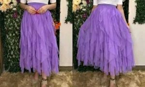 Maroon Ruffled Skirt