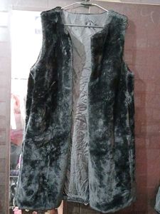Faux Half Stylish Black Coat cum Fur outer