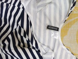 H&amp;M New Navy &amp; White Striped Skater Dress