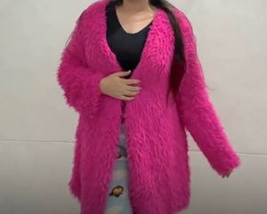 Vibrant Fuzzy Pink Coat