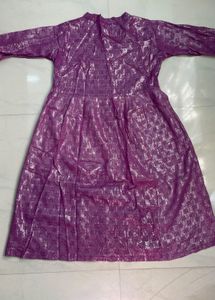 Purple Metallic Midi Dress