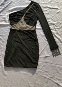 rhinestone Sparkly one Shoulder dress