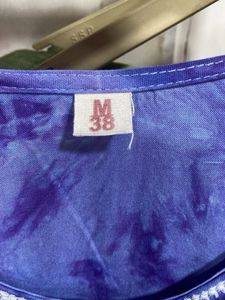 Vibrant Purple Tie-Dye Kurta with Floral Embroider