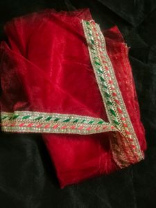 4 Red &amp; Pink Colour Unstitched Blouse Piece