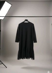 Elegant Black Dress with Mesh Detail