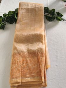 Peach Organza Saree ( Women)