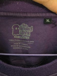 The Souled Store Solid Deep Purple Oversized Tee
