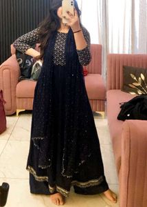 Elegant Navy Blue Anarkali