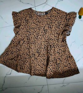 Stylish Leopard Print Babydoll Dress
