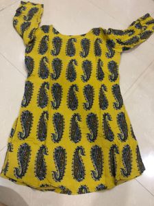 Yellow Paisley Print Kurta