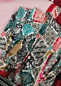 Designer Bandhani Kurta Set with Potli Bag