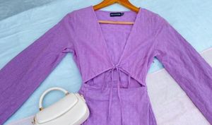 Lavender Embroidery Dress