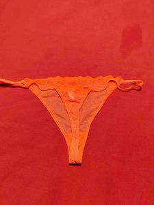 Entice by George Orange Lace Thong Panty
