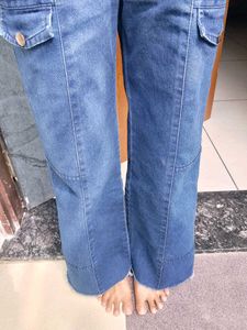 Blue Denim Cargo Pants