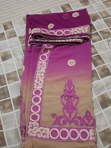 Elegant Purple Ombre Embroidered Saree