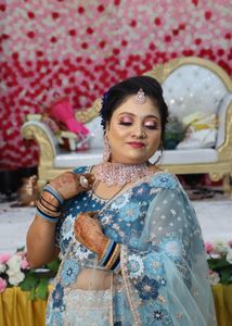 Stunning Blue Embroidered Lehenga Choli