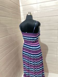 Striped Maxi Dress with Ruffle Detail