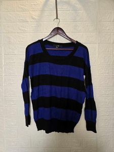 Blue &amp; Black Striped Sweater