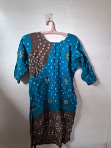 Blue &amp; Brown Tie-Dye Kurta