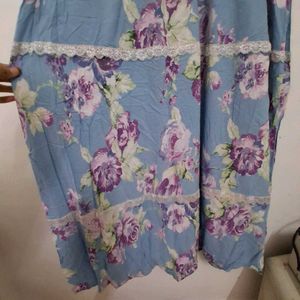 Elegant Blue Floral Maxi Dress