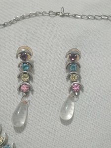 Sparkling Multi-Color Necklace &amp; Earrings Set