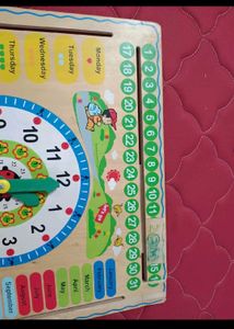 Wooden Learning Clock &amp; Calendar Board