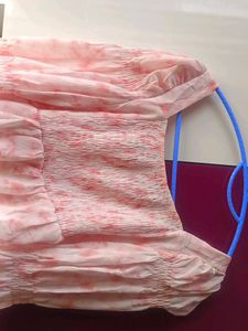 Cute Pink Floral Smocked Blouse