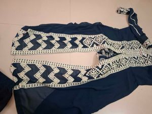 Stylish Navy Kurta Palazzo Set